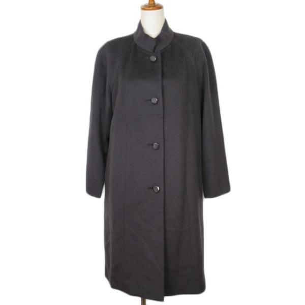 VESTINA 東京スタイル コート ロング スタンドカラー ウール 7 グレー
