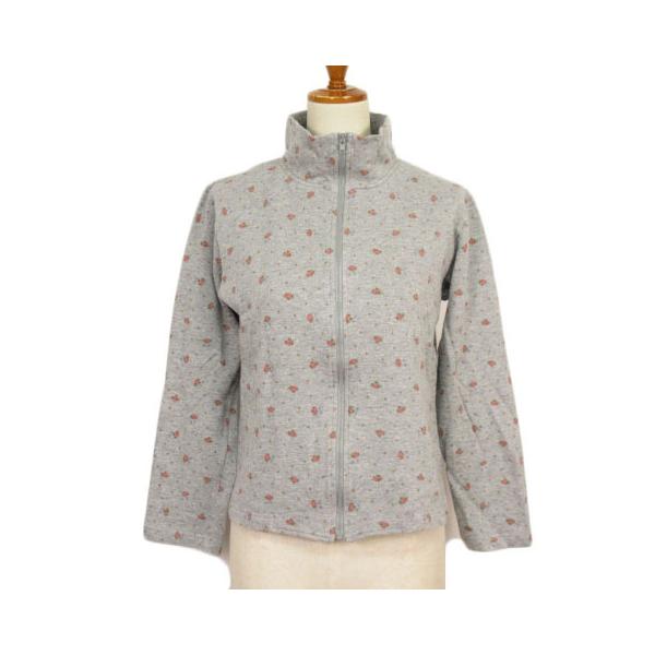 ニーム NIMES ジャケット ジップアップ スウェット 花柄 グレー 
