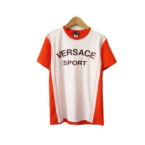 新品・未使用】VERSACE☆ ロゴ入り クルーネック Tシャツ 白