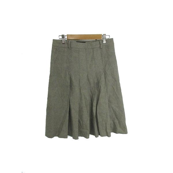 セオリー theory スカート プリーツ 台形 ひざ丈 ジップファスナー 2  