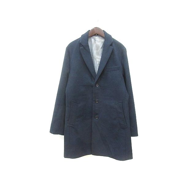 ネイビー チェスターコート 裏地付き 発送在庫あり】【BL】スタンドカラーチェスターコート/ネイビー