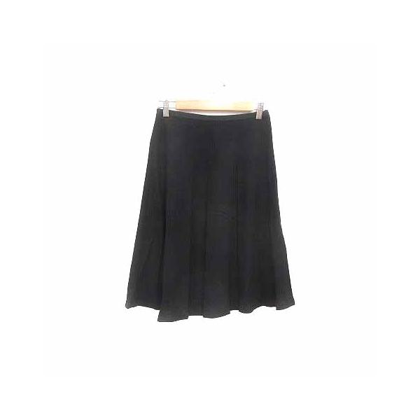 UNTITLED アンタイトル プリーツスカート ひざ丈 ウール 1 黒 ブラック  