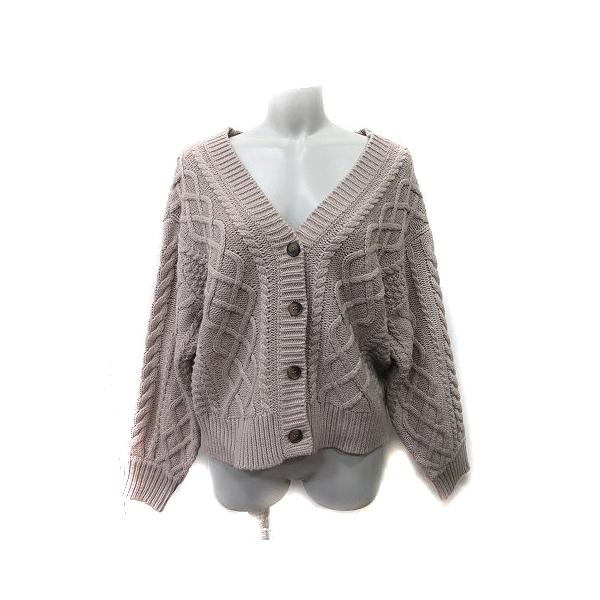 LOWRYS FARM ローリーズファーム カーディガン ニット 長袖 ケーブル F 