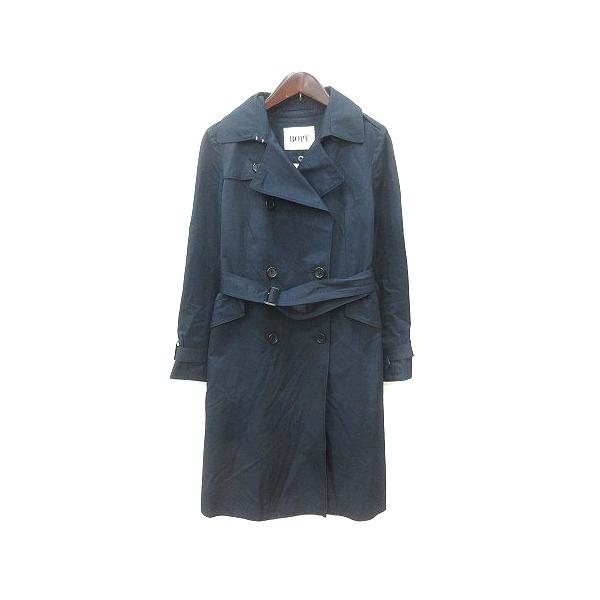 【美品】ロペ　取り外し可能　ライナー付き　ダブル　トレンチコート　ネイビー ROPE' ロペ ROPE トレンチコート ダブル 総裏地 ライナー付き 36