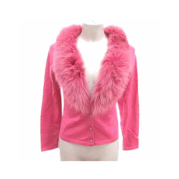 CLATHAS クレイサス リアルファー襟 ニットロングカーデ コート