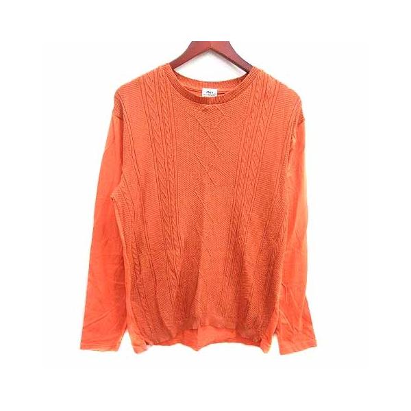 コーエン coen Tシャツ カットソー クルーネック 切替 ケーブル 長袖 L オレンジ /YK メンズ【ブランド】コーエン coen【表記サイズ】L【実寸サイズ】肩幅：約44cm　身幅：約50cm　着丈：約66cm　袖丈：約61cm　　...