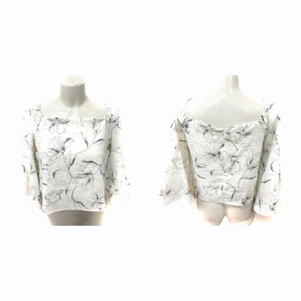 未使用品 ランディー Randy セットアップ シャツ ブラウス 半袖 スカート フレア ロング 総柄 F レディース【表記サイズ】F【実寸サイズ】身幅：約44cm　着丈：約40cm　ゆき丈：約45.5cm　スカート ウエスト 約60 ヒッ...