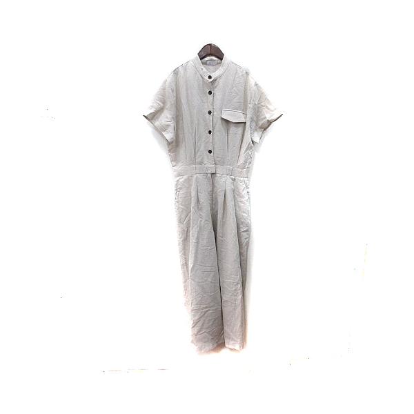 未使用品 エシカ ESICA パンツ オールインワン 半袖 麻 リネン F