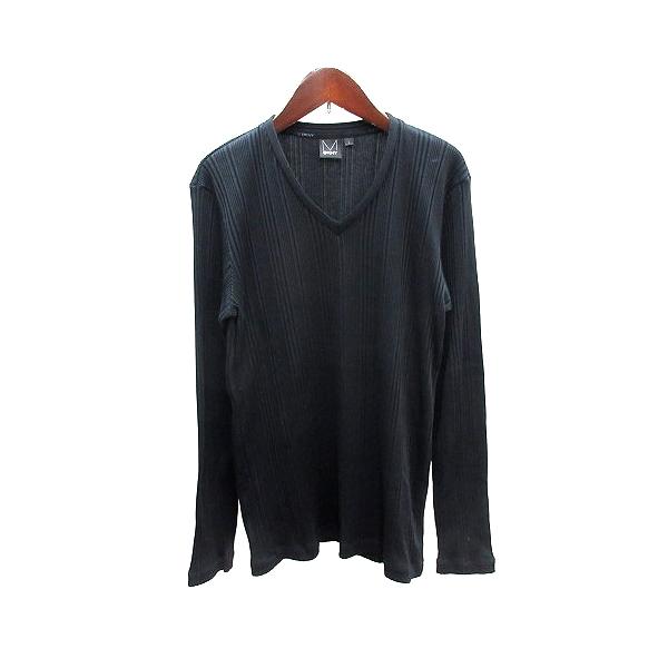 90's DKNY シルク100% v neck knit カルバンクライン ダナキャランニューヨーク DKNY ニット カットソー Vネック リブ 長袖