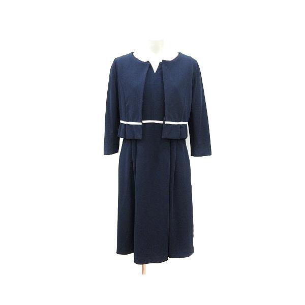 ミルクティー マタニティウェア セットアップ ワンピース ミモレ ロング フレンチスリーブ ノーカラージャケット 総裏地 L 紺【表記サイズ】L【実寸サイズ】身幅：約44cm　着丈：約101cm　ゆき丈：約28cm　肩幅　約36　cm　身幅...