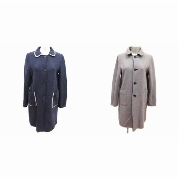 スピック&amp;スパン Spick&amp;Span ステンカラーコート リバーシブル ウール 紺 ネイビー グレー /YK レディース