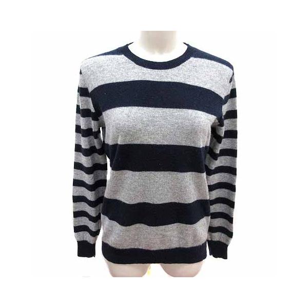 theory（セオリー） ニット セーター ボーダー 長袖 カシミヤ S 紺