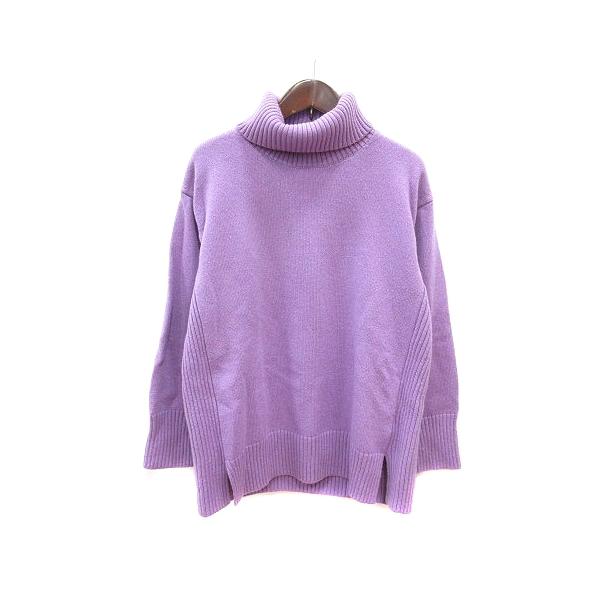 プリーツプリーズ　紫　長袖　パープル　タートルネック　ハイネック　3 カットソー プリーツプリーズ 紫 長袖 パープル タートルネック ハイネック 3