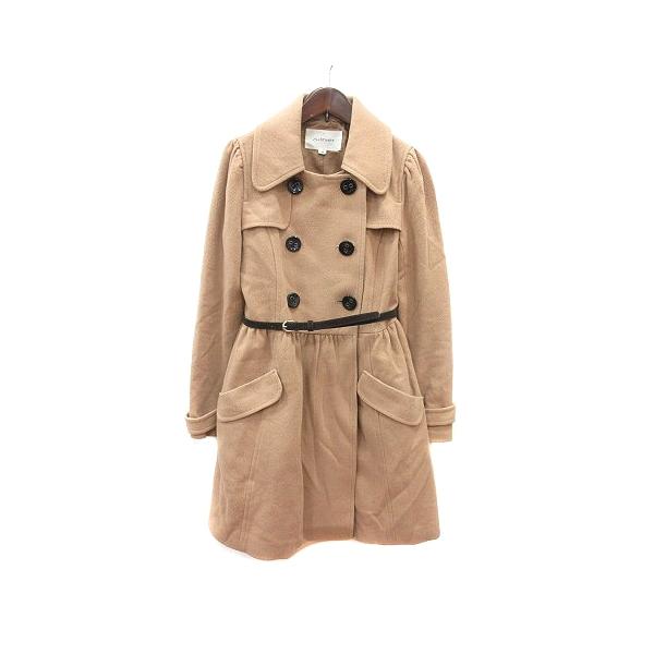 ジルバイジルスチュアート JILL by JILLSTUART ステンカラーコート ダブル 総裏地 ベルト付き M ベージュ /MN レディース