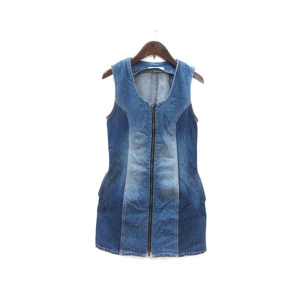 MOUSSY（マウジー） デニムワンピース ミニ ジップアップ ウォッシュ