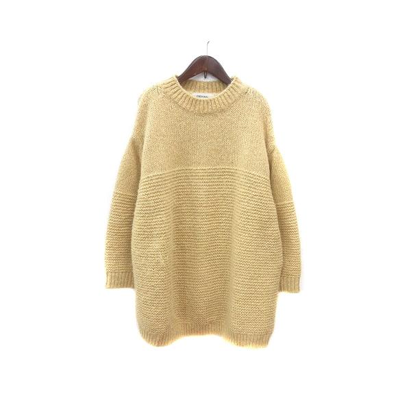 ココディール COCO DEAL ワンピース ニット ミニ 長袖 2 M 黄色