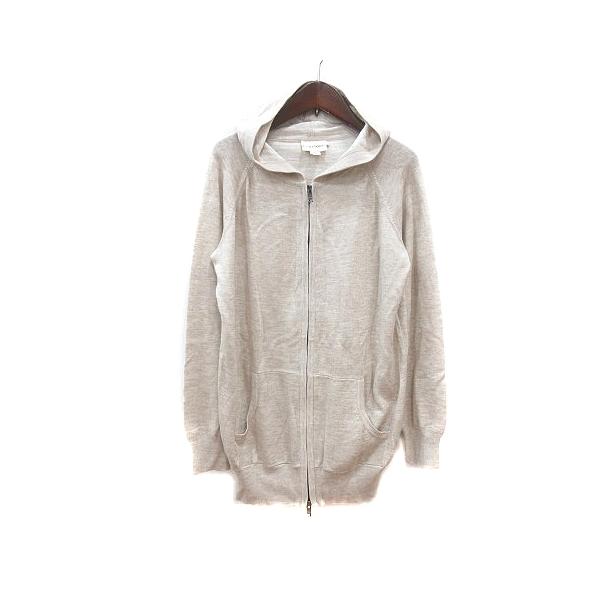 ダナキャランニューヨーク DKNY パーカー ニット ジップアップ P S ライトベージュ /MN レディース