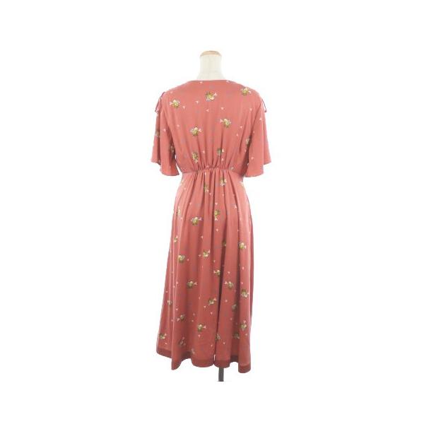 Supreme La La Supreme Lala 中古 シュープリー 中古 シュープリームララ 19aw ワンピース フレア ミモレ ロング 花柄 カシュクール イレヘム 半袖 M オレンジ レディース ベクトル 古着 代購幫