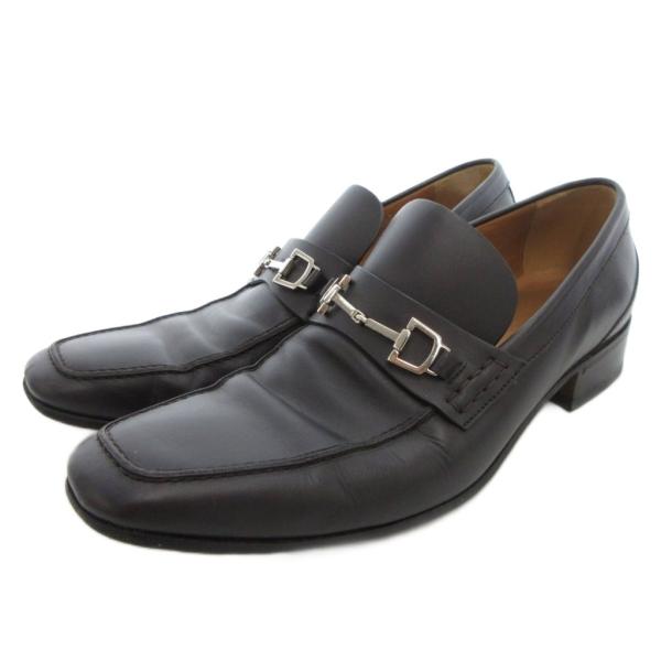 GUCCI（グッチ） ホースビットローファー シューズ レザー 7.5 ダーク
