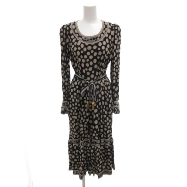 LEONARD（レオナール） ワンピース 絹 シルク ベージュ 黒 ブラック