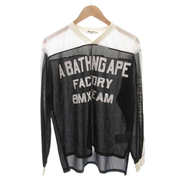 90'S A BATHING APE CYCLES メッシュ グレー ロンT A BATHING APE（アベイシングエイプ） A BATHING APE 90S ヴィンテージ