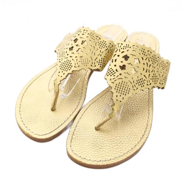 TORY BURCH（トリーバーチ） トングサンダル レザー 8 ゴールド /TK
