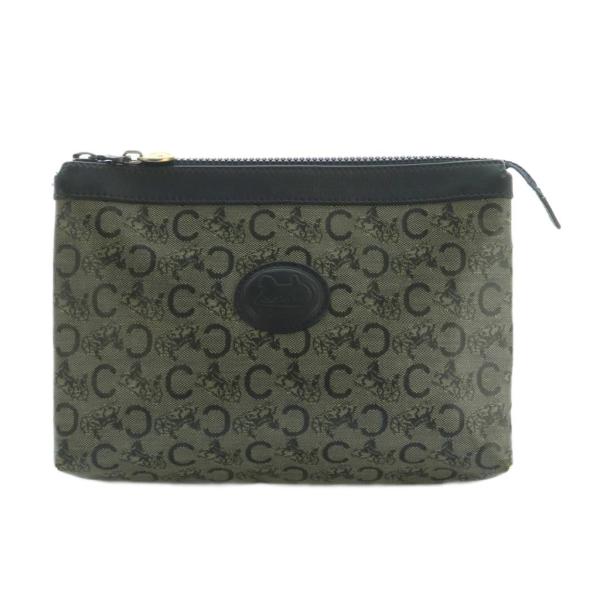 CELINE（セリーヌ） ポーチ Cマカダム柄 黒 ブラック ベージュ /MI