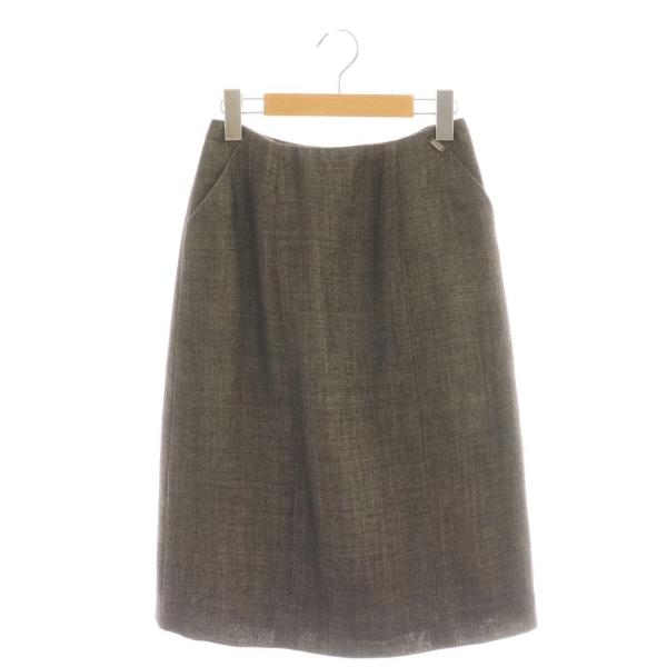 CHANEL シャネル 99A ロゴプレート スカート タイト ミモレ ロング 36