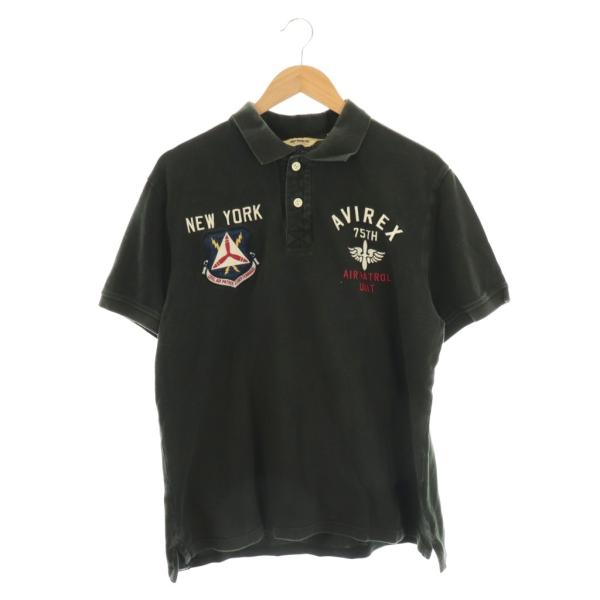 AVIREX（アヴィレックス） ポロシャツ 半袖 2XL ブラック 黒 刺繍
