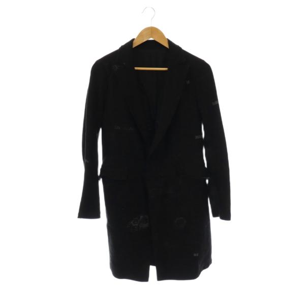 バジュラbajra/used/コート/060 バジュラ bajra チェスターコート プリント 背抜き 2 ブラック /DO