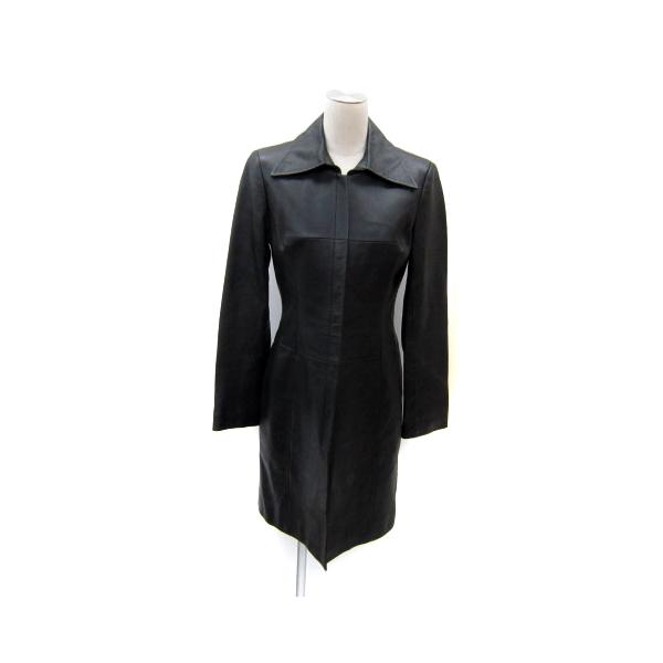 クロスステージ CROSS STAGE ラムレザーコート ロング丈 無地 ジップ