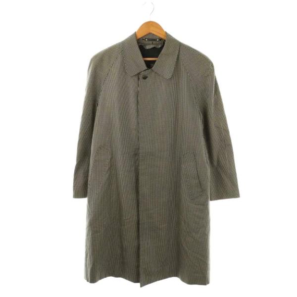 ランバン LANVIN ステンカラーコート 幾何学模様 シルク ブラック オフ