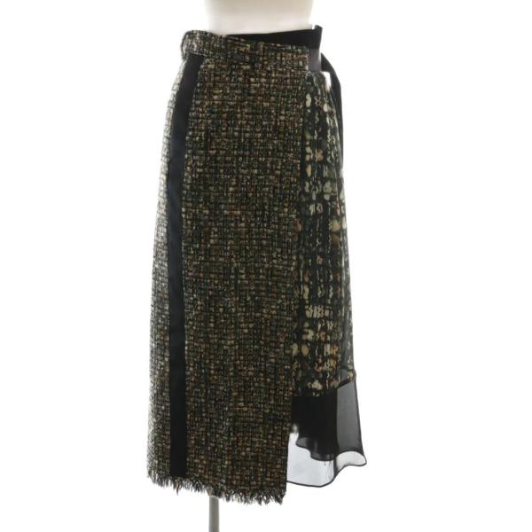 サカイ sacai 21AW Tweed Maxi Skirt ツイード スカート ラップ
