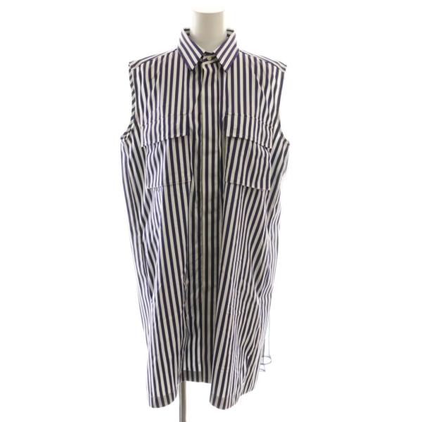 サカイ sacai THOMAS MASON 24SS シャツワンピース ストライプ ひざ丈