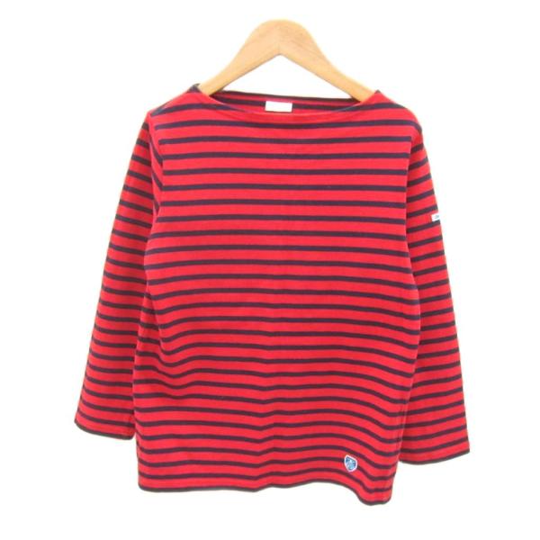 美品 オーシバル バスクシャツ ボーダー 半袖 B373-R オーチバル ORCIVAL オーシバル バスクシャツ カットソー 長袖 1 S 赤