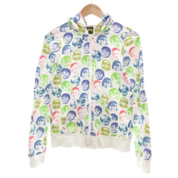 STUSSY（ステューシー） パーカー フーディー ジップアップ M 白