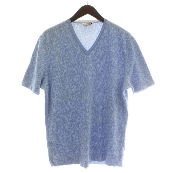 エルメス　半袖ニット　　Vネック　ホワイト　S HERMES（エルメス） HERMES Tシャツ ニット 半袖 Vネック Hロゴ 総柄 L