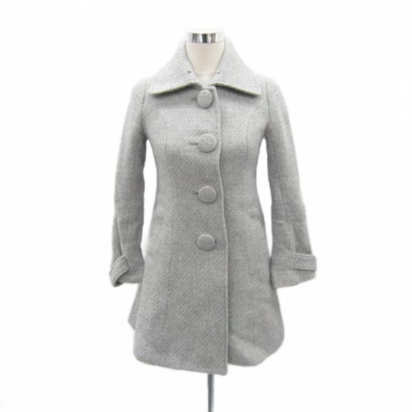 セシルマクビー CECIL McBEE ステンカラーコート ロング丈 グレー Aライン ビッグボタン /SY6 ■GY61 レディース