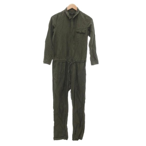ジョンブル JOHNBULL ジャンプスーツ オールインワン 麻 リネン M カーキ 無地 スタンドカラー 長袖 /YJ ■GY58 メンズ【ブランド】ジョンブル JOHNBULL【表記サイズ】M【実寸サイズ】肩幅：35cm　身幅：48cm...