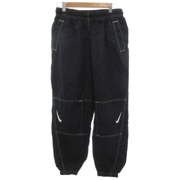 NIKE（ナイキ） 美品 イージーパンツ ボトムス ロゴ刺繍 M 黒 ブラック