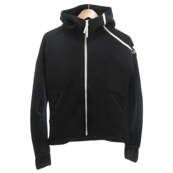 adidas（アディダス） パーカー ジャージ ブルゾン L 黒 ブラック 長袖