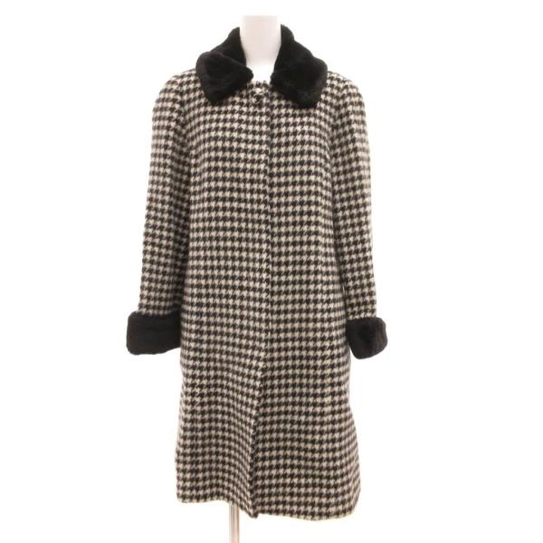 エムズグレイシー M'S GRACY ステンカラーコート ロング アンゴラ 千鳥