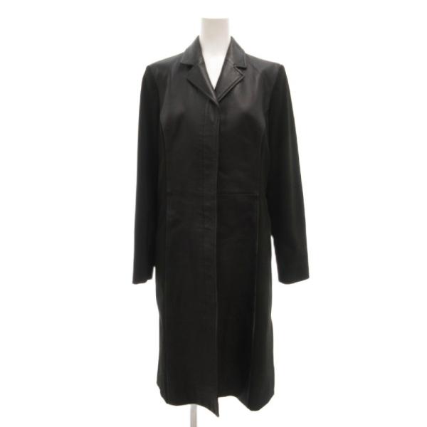 ランバン LANVIN La Collection ラムレザー チェスターコート 切替