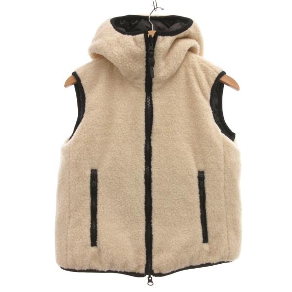 ピューテリー PEUTEREY リバーシブルダウンベスト ボア フード 42 白