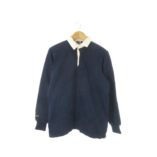 バーバリアン BARBARIAN RUGBY WEAR ラガーシャツ XL 紺 ネイビー 無地