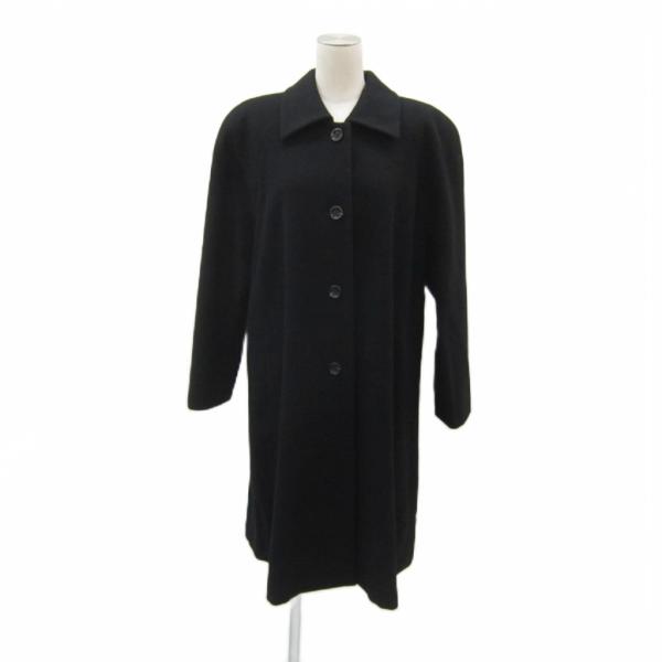 ANNY MARRY ステンカラーコート ロング丈 無地 M 黒 ブラック /SY39 ■GY59 レディース