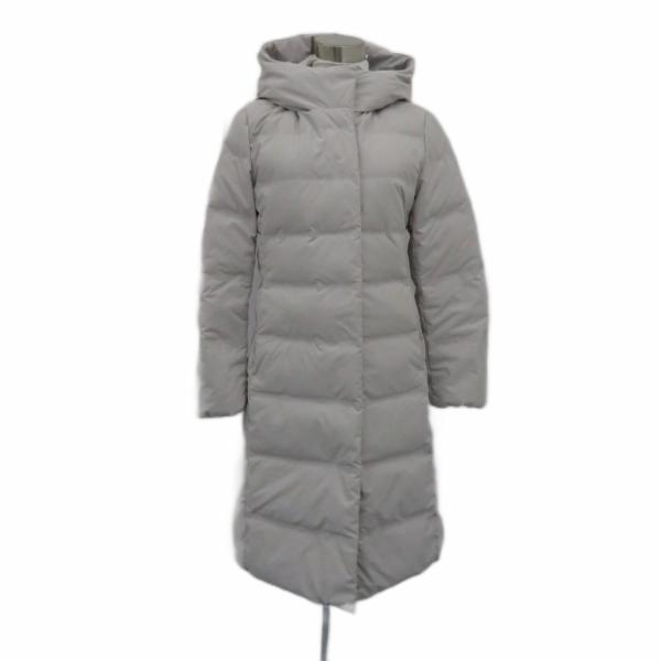 【ふくちゃん】ユニクロ★フード付き　ロング丈ダウンコート★防寒　グレー　M ユニクロ（UNIQLO） ダウンコート ロング丈 M ライトグレー ダブル
