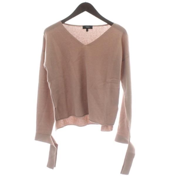 theory（セオリー） 袖リボン付き カシミヤブレンド Vネックニット