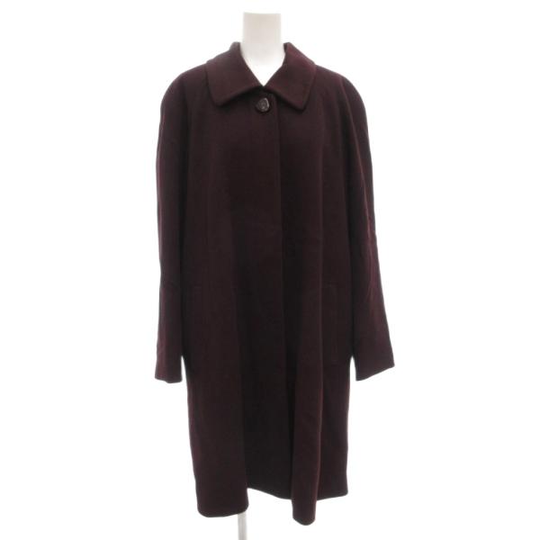 サヤーヌ SAYERNE カシミヤ ステンカラーコート ロング 9AR ワインレッド /GV ■GY60 レディース