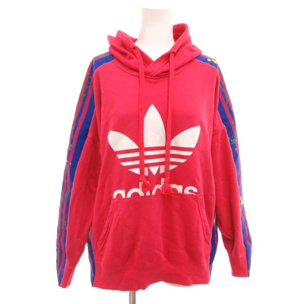 adidas（アディダス） 美品 ジャケット 上着 M ピンク 長袖 フード付き
